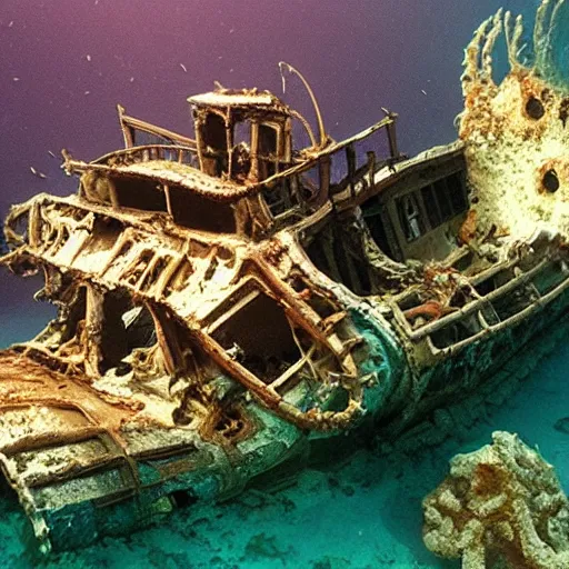 Prompt: shipwreck under the sea