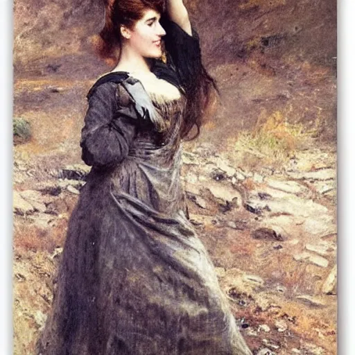 Image similar to action heroine by alfred stevens