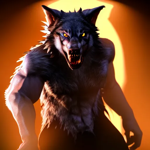 Image similar to werewolf from van helsing unreal engine hyperreallistic render 8k