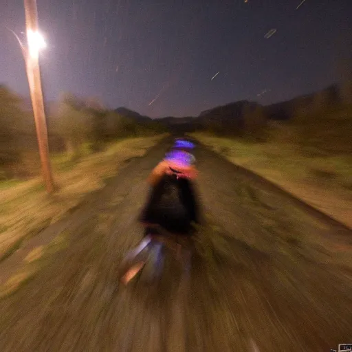 Image similar to hector salamanca Caught speeding past a trail cam, midnight, slow shutter speed