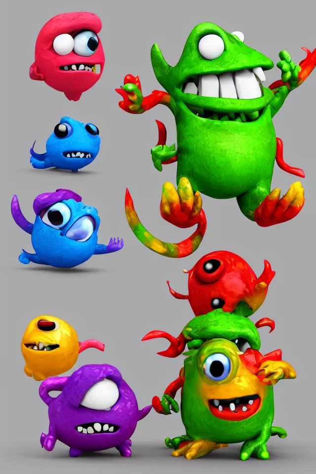 Image similar to cute monster 4k 3d render