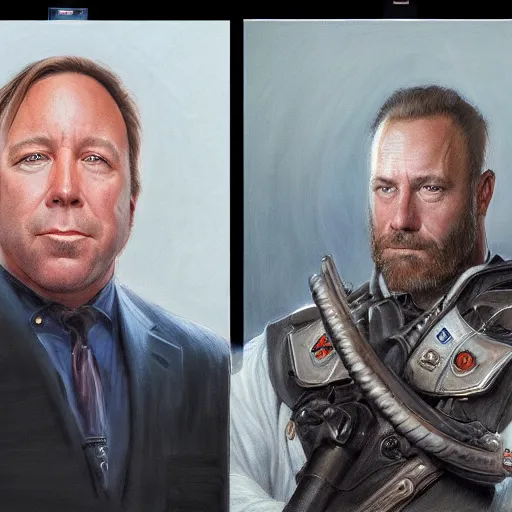 Image similar to Alex Jones portrait art by Donato Giancola and Bayard Wu, digital art, trending on artstation, 4k