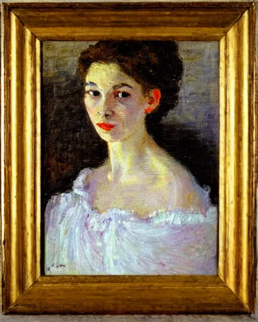 Image similar to impressionist portrait of a young woman, french art