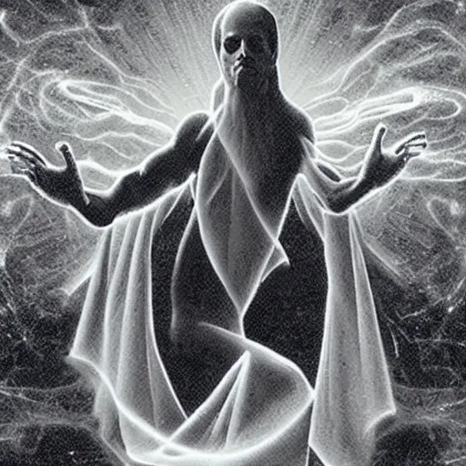 Image similar to of quantum divinity as a ghost in the god machine surrealism