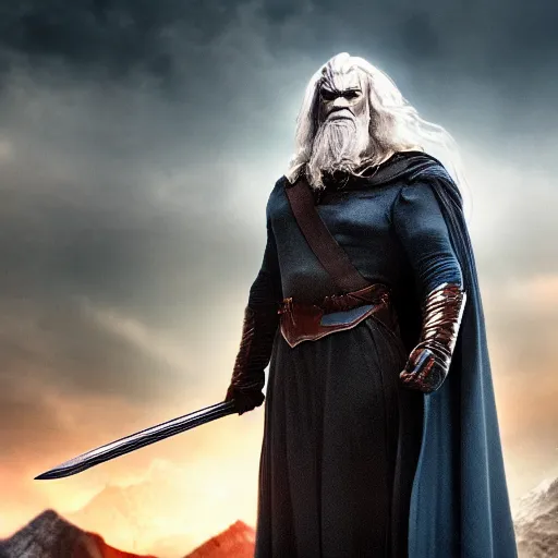 Prompt: Gandalf as DC Darkseid movie picture, dslr photo