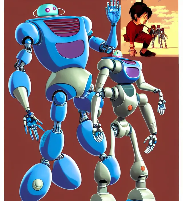 Image similar to the robot mother protagonist, animation character design by akira toriyama, don bluth, jack kirby, action - adventure, sharp detail, artstation trending, conceptart. com