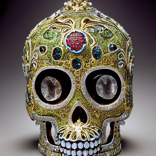 Image similar to an ornate faberge skull