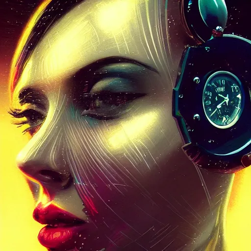 Image similar to detailed face of a woman, clockwork, moment, tectonic sky, skydome, bullet train, turbines, utopian, tech noir, wet reflections, prism, atmospheric, ambient, pj crook, syd mead, livia prima, artgerm, greg rutkowski, nick alm, casey baugh