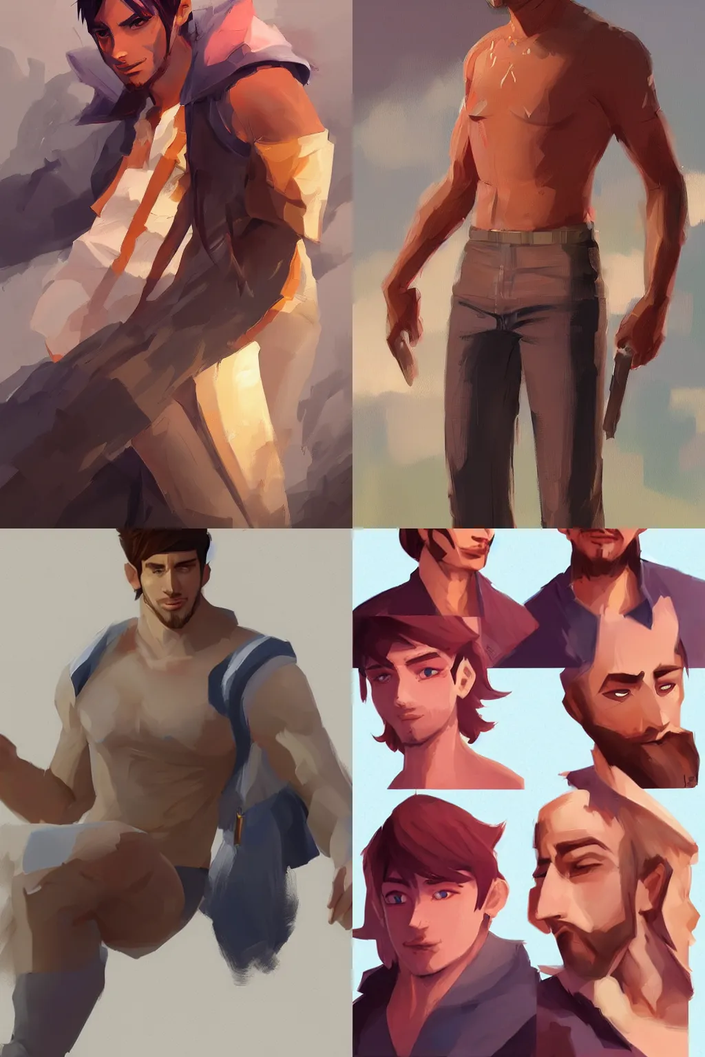 Prompt: male character art by sylvain sarrailh