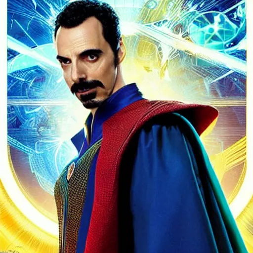 Prompt: “borat as dr strange, poster, highly detailed, dynamic poster, marvel, sci-fi, super heroes, concept art”