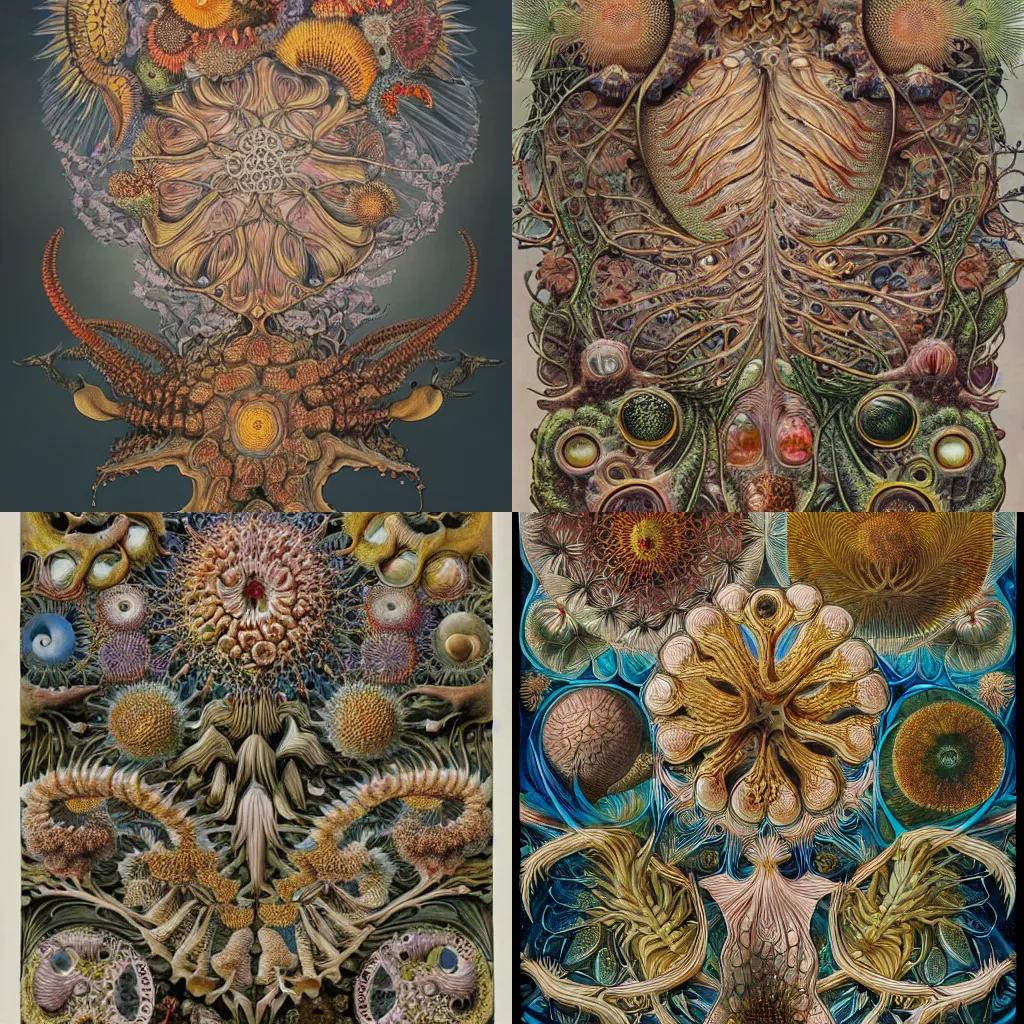 Prompt: artwork by ernst haeckel and james jean