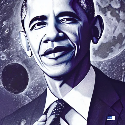 Image similar to obama on the moon