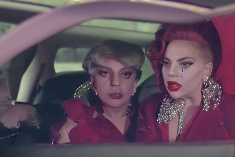 Image similar to lady gaga and judy garland in carpool karaoke, lady gaga, judy garland, red weapon 8 k s 3 5, cooke anamorphic / i lenses, highly detailed, cinematic lighting