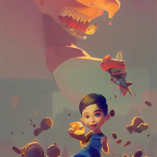 Image similar to the charismatic and strong toasted bread smiled at me, cute pixar character, volumetric lighting, dynamic composition, fantasy, hyper detailed, ultra realistic, sharp focus, octane render, concept art by sachin teng and sergey kolesov and ruan jia and heng z