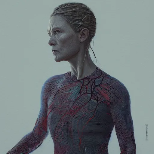 Image similar to ruth from ozark, character portrait, concept art, intricate details, highly detailed by greg rutkowski, michael whelan and gustave done