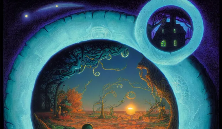 Keyhole, Ultima Moongate, Wonderland Portal, mixed  Stable Diffusion 