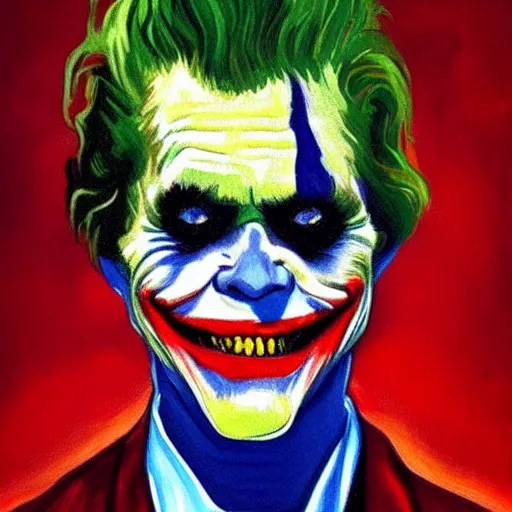 Prompt: Painting of Willem Dafoe as the Joker, by Vincent van Gogh