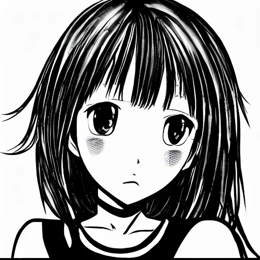 Prompt: manga style, black and white, intricate line art, portrait of a girl talking to comrade, shoulder eyes, soldier clothing, short hair, hair down, symmetrical facial features, round face, draw on paper, detailed drawing, by ito junji