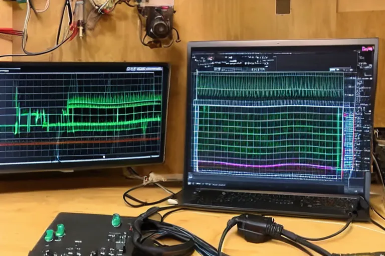 Image similar to an oscilloscope shaking a sound wave, wiggling a weasel, a stoat sinusoid spectacle