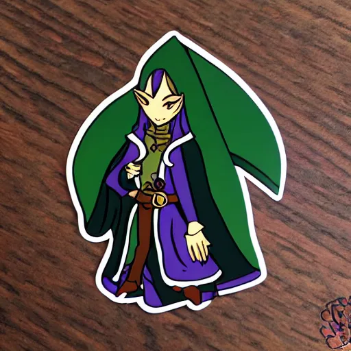 Image similar to cute d & d elf warlock character sticker