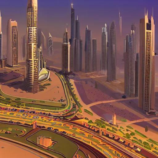 Image similar to gta : dubai, by bogna gawronska