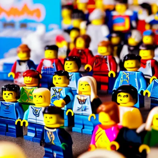 Image similar to A photo of a lego minifigures partying at a rave, photography, award winning, 8K