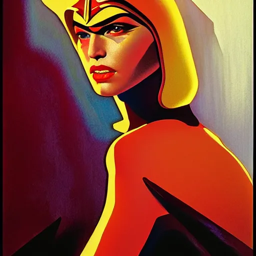 Image similar to portrait soft light, by frank mccarthy and killian eng, inspired by flash gordon, paintbrush and screen print, fine, sharp detail