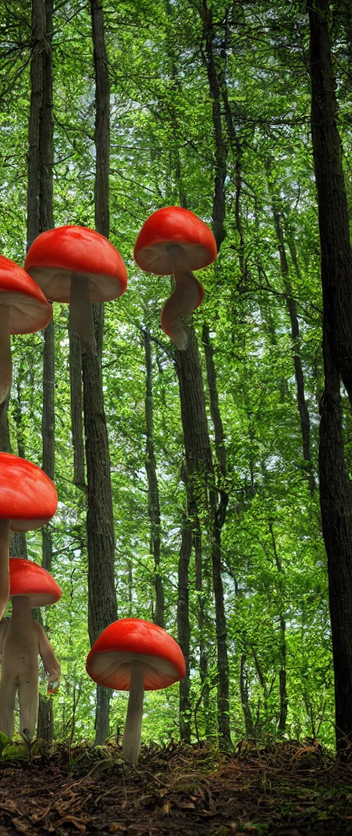 Image similar to and 8 k uhd photo of the mushroom brothers in the woods