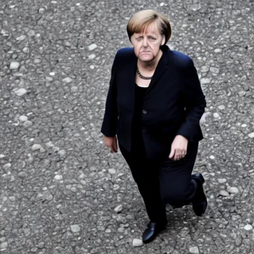 Prompt: angela merkel as fallen Angel with black wings, 8k photography