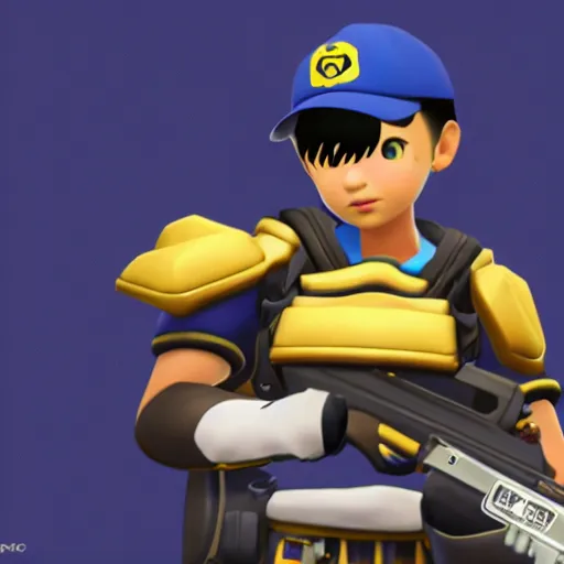 Prompt: ness as an overwatch character, 8 k