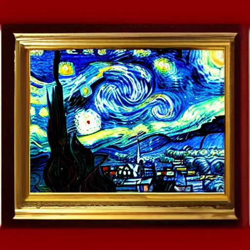 Image similar to original Van Gogh painting of the WinAmp MP3 Player - 1880 Paint on Canvas