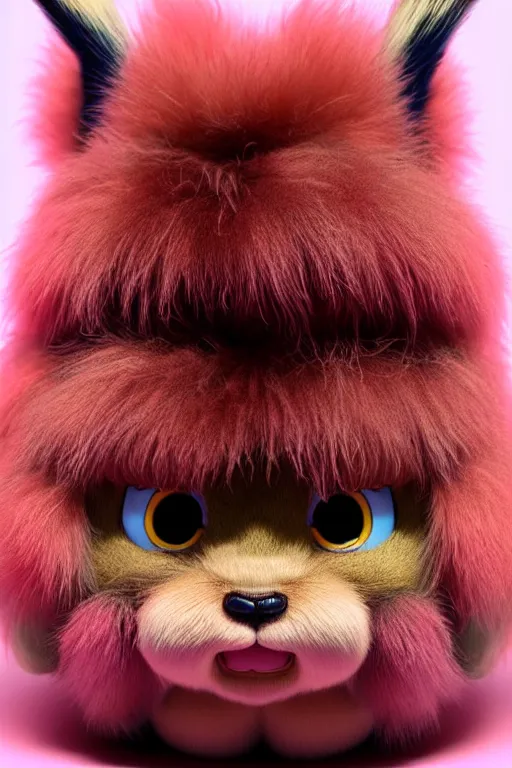 Prompt: high quality 3 d render hyperrealist very cute multicolor stripped fluffy! tarantula cat hybrid highly detailed, vray smooth, in the style of detective pikachu, hannah yata charlie immer, dramatic pink light, low angle, uhd 8 k, sharp focus