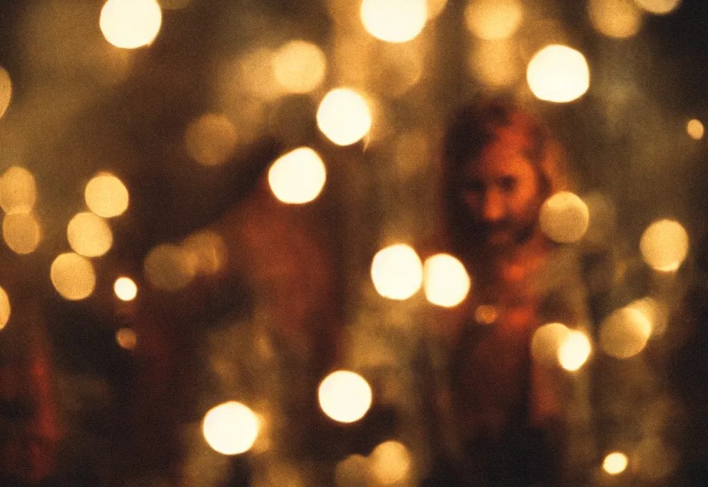 Image similar to jamie lannister, cinestill, lomo, bokeh, out of focus, night, dramatic lighting