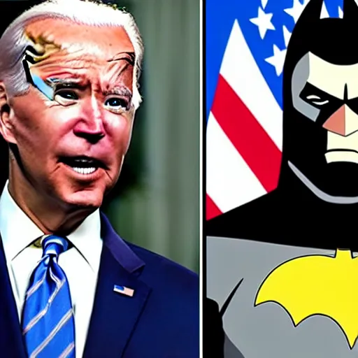 Image similar to Joe Biden and Nicolas Maduro as Batman and Robin