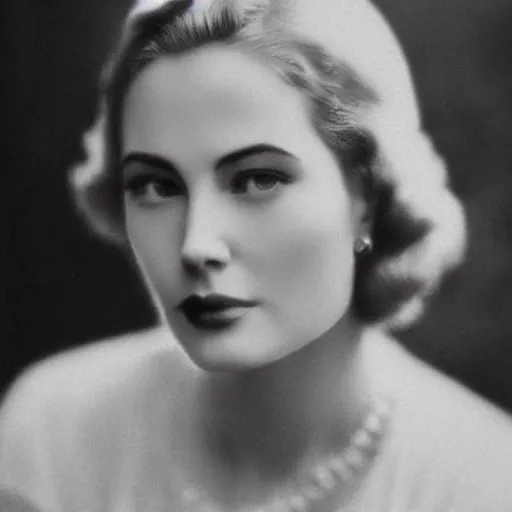 Image similar to headshot edwardian photograph of grace kelly, angelina jolie, 1 9 2 0 s film actress, realistic face, 1 9 1 0 s, grainy, victorian, soft blur