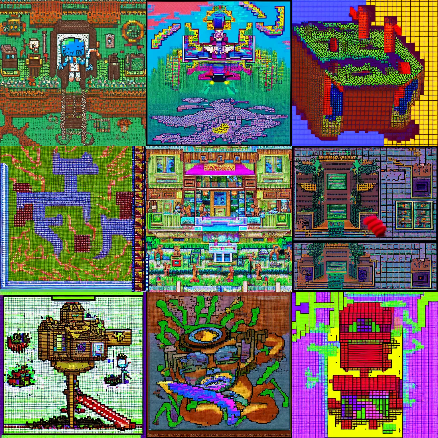 Prompt: something is weird about this image. did i make it while tripping on something? pixel art, extremely detailed. trending on artstation