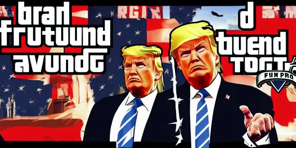 Image similar to donald trump in grand theft auto loading screen, detailed, award - winning, perfect, atmospheric