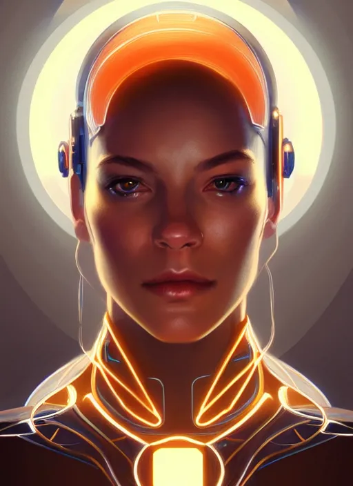 Prompt: symmetry!! portrait of cyborg, glowing lights!! intricate, elegant, highly detailed, digital painting, artstation, concept art, smooth, sharp focus, illustration, art by artgerm and greg rutkowski and alphonse mucha