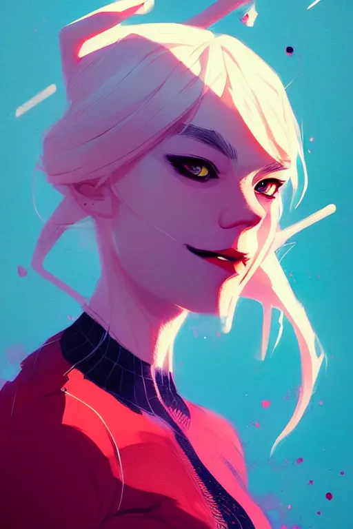 Image similar to a ultradetailed painting of gwen stacy by conrad roset, greg rutkowski and makoto shinkai trending on artstation