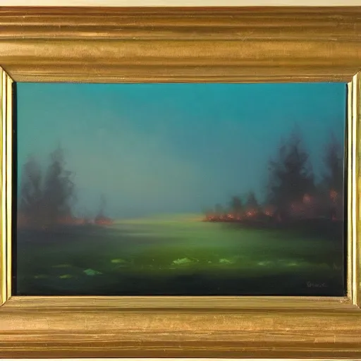 Prompt: oil painting of ethereal landscapes