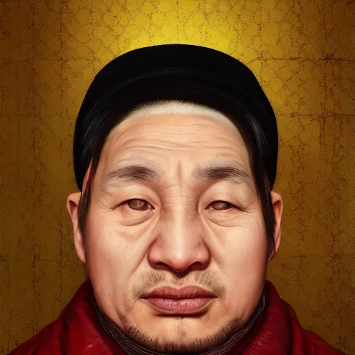 Image similar to photorealistic face portrait of chinese uyghur muslim prisoner and melting wax, wearing victorian rags, elite, disfigured, drooling, moist, unnatural movement, they are unhappy, bizzaro, baroque, renaissance, by emedios varo and anato finnstark and fenghua zhong, hyperrealism, 8 k, 3 d, masterpiece, texture