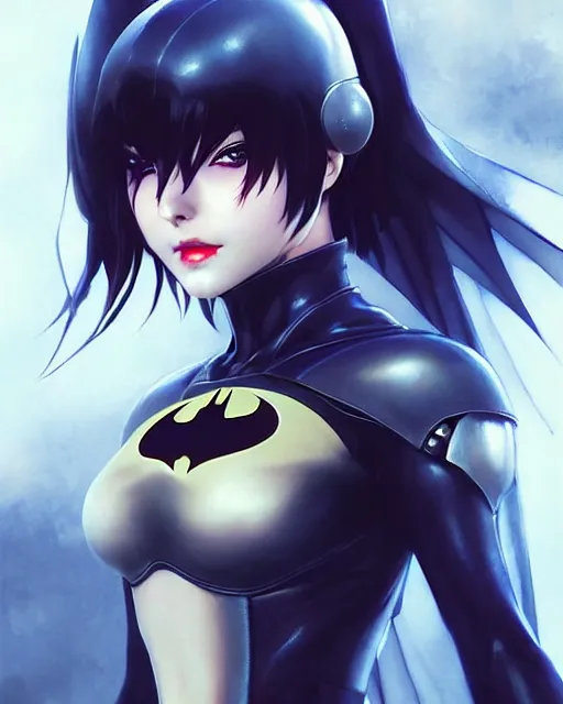 Image similar to portrait anime batman cosplay girl cute - fine - face, pretty face, realistic shaded perfect face, fine details. anime. realistic shaded lighting by katsuhiro otomo ghost - in - the - shell, magali villeneuve, artgerm, rutkowski jeremy lipkin and giuseppe dangelico pino and michael garmash and rob rey