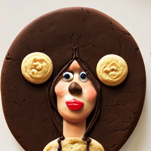 Prompt: woman made from cookie, baking artwork, extremely detailed, 8k, trending on Artstation