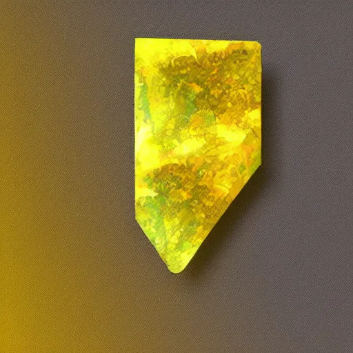 Image similar to yellow gemstone, digital art, neutral background