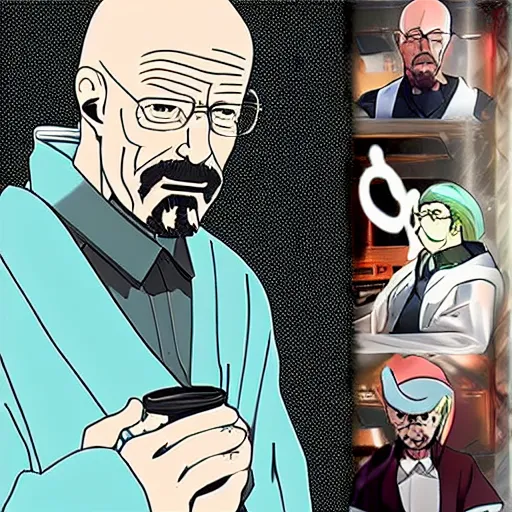 Image similar to walter white as a anime character