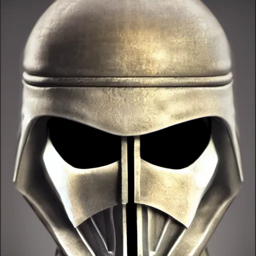 Prompt: realistic white templar knight helm design inspired by darth vader, epic scale, character concept art, face symmetry, intricate accurate details, artstation trending, octane render, cinematic color grading, soft light, rule of thirds, golden ratio, like a professional model, cinematic, 8 k, clear.