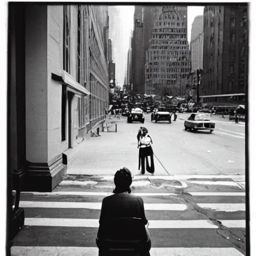 Image similar to a film photography of a the art scene in new york city in the 1 9 7 0 s by diane arbus