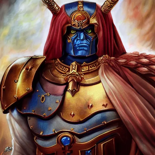 Image similar to the emperor of mankind, from laura warhammer 4 0, 0 0 0, digital painting, super detail, painting george earl abalayan, photo realism,