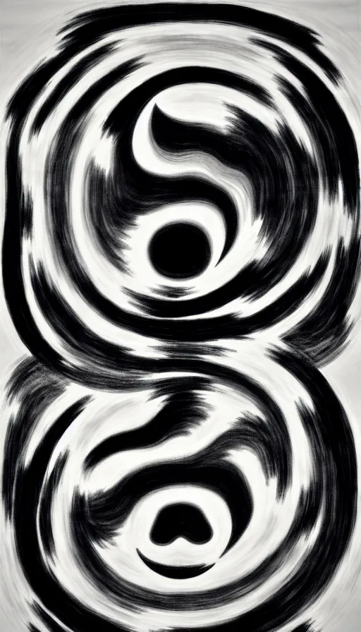 Image similar to Abstract representation of ying Yang concept, by Zeng Fanzhi