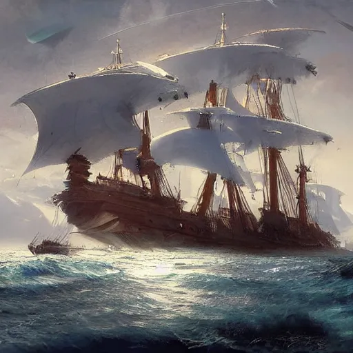 Image similar to a galleon ship by Darek Zabrocki